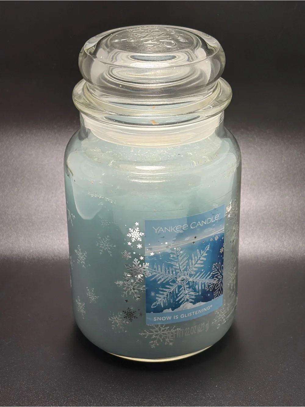 Yankee Candle Snow Is Glistening 22 oz Large Jar Snowflake Winter Discontinued